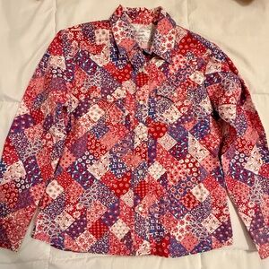 🔥 Vintage Panhandle Slim Patchwork Western Snap Shirt Size M